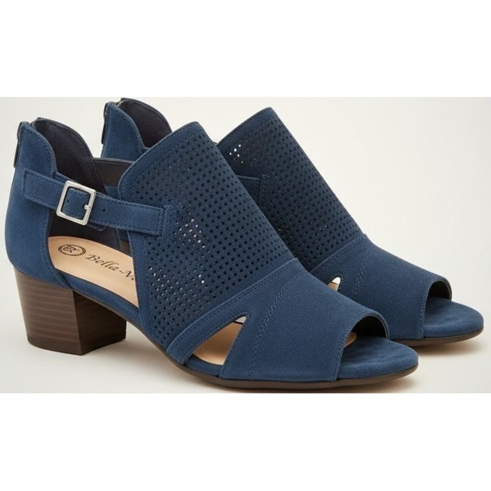 Bella Vita Illiana Navy Peep Toe Heels Women's Size 8.5 New in Box